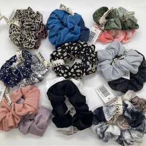 18 lokks Scrunchies NEW Different Designs and Materials Animal Print Tie Dye